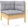 vidaXL Garten-Lounge-Set 4-tlg. grau Kiefer