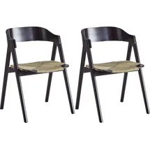 Hammel Furniture Holzstuhl Findahl by Hammel Mette Wasserhyazinthe schwarz 2er Set
