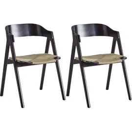 Hammel Furniture Holzstuhl Findahl by Hammel Mette Wasserhyazinthe schwarz 2er Set