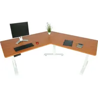 Mendler Schreibtisch HWC-D40, Computertisch, 120° elektrisch höhenverstellbar natur, weiß