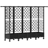 vidaXL Hochbeet mit Rankgitter und Dach 202,5 x 40 x 127 cm Schwarz
