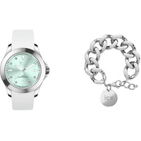 ICE - Jewellery - Chain bracelet - Silver + ICE steel - Classic - White pastel green - Medium - 3H