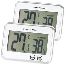 Pearl Digitales Thermometer & Hygrometer mit Minimum / Maximum, 2er-Set