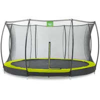EXIT TOYS Silhouette Bodentrampolin 366 cm inkl. Sicherheitsnetz grün