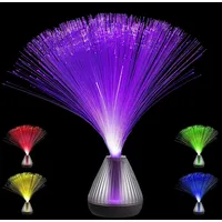 Satisfire LED Glasfaserlampe FIBER PUNK Fiberglaslampe LED Farbwechsel USB