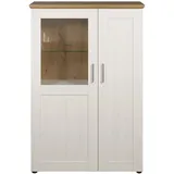 trendteam Vitrine Shade Andersen Pine Weiß/Artisan Eiche Artisan Landhaus 95 x 140 cm - weiß,