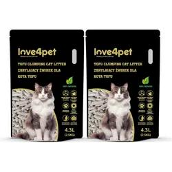 Love4pet super klumpende Tofu-Streu 2x2.5kg 4.3L für Katzen