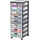 Iris Ohyama Schubladenbox Kunststoff 8 Schubladen 38,0 x 28,0 x 60,0 Schwarz/Blau