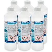 6 x 1 Liter Isopropanol 70% Isopropylalkohol 2-Propanol Lösungsmittel Fettlöser Nagellackentferner