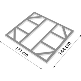 Globel Fundamentbodenrahmen 6 x 5 zu Gerätehaus Dream 65 und Lean To 56