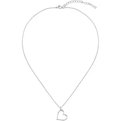 Kette mit Anhänger LACOSTE "Schmuck Edelstahl Halsschmuck Halskette Fantasie VOLTE", silber (edelstahlfarben), Halsketten, Damen, Edelstahl, L: 53cm