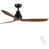 Newday DC Motor Deckenventilator mit LED Beleuchtung Fernbedienung Leise, 132cm Deckenventilator Holzige mit Lampe, Deckenventilatoren mit Licht Dimmbar, 3 ABS Klinge für Schlafzimmer, Wohnzimmer