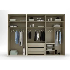 Rauch Drehtürenschrank RAUCH "Kleiderschrank Schrank Garderobe SKAT SHINE mit hochwertigem", grau (graphit), B:301cm H:235cm T:63cm, Holzwerkstoff, Schränke, Drehtürenschrank, transparentem Grauglas inkl. umfangreichem Zubehör MADE IN GERMANY