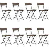vidaXL Bistrostühle 8 Stk. Klappbar Braun Poly Rattan und Stahl