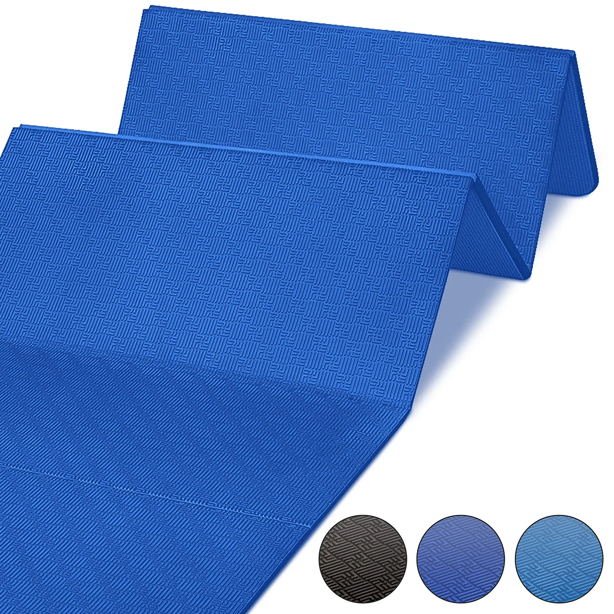 Gymnastikmatte Faltbar PVC Frei 180 x 60 x 1,5 cm Blau oder Schwarz | Trainingsmatte Pilatesmatte Fitnessmatte Bodenmatte Yogamatte (Blau)
