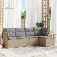 Festnight Gartenlounge mit Stauraum Balkon Lounge Balkon Sofa Rattan Sofa Klein Rattansofa Gartensofa Ecksofa Lounge Sofa Outdoor Polyrattan Balkonmöbel Couch Gartenmöbel Ecklounge