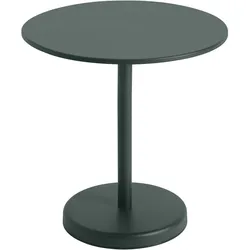 Muuto Linear Steel Tisch, Ø 70 cm, dunkelgrün