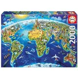 Educa 17129, Wahrzeichen der Welt, 2000 Teile Puzzle für Erwachsene und Kinder ab 12 Jahren, Sehenwürdigkeiten