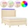 vidaXL Boxspringbett mit Matratze & LED Creme 140x200 cm Stoff