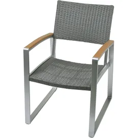 Garden Pleasure Stuhl Ava Gartenstuhl 56 x 66 x 84 cm grau/hellbraun 2 St.