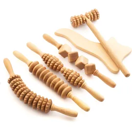 TUULI Accessories Maderotherapie Holz Set Massagegerät Roller Cellulite Lymphdrainage Gerät