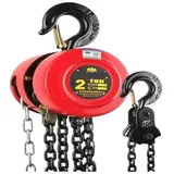 AUBEST Kettenzug, Typ 1-10 Tonnen 1,5-9 Meter manuelle Ratschenwinde, Hebekranblock-Handkettenzug(Red 2 Ton,9M)