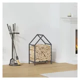 vidaXL Kaminholzregal Kaltgewalzter Stahl 40 x 25 x 60 cm Anthrazit