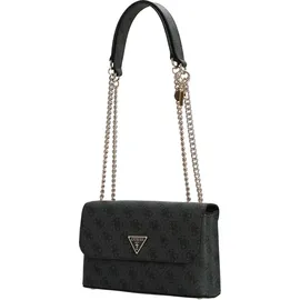 GUESS Schultertasche Eco Erica Convertible Xbody Flap Bag Coal Logo