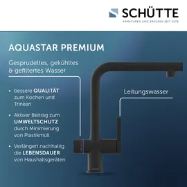 Schütte AQUASTAR PREMIUM Sprudelwasser-Spültischarmatur Schwarz