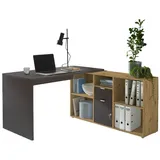 BMG Möbel Eckschreibtisch Lena abschließbarer Tür, Computertisch, Winkelschreibtisch, Homeoffice, Bürotisch, Made in Germany (Anthrazit/Artisan Eiche)