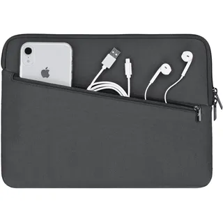 Artwizz Neoprene Sleeve Pro Tasche kompatibel mit MacBook Air 13 (2018-2024), MB Pro 13 (2016-2022) - Schutzhülle mit Zubehör-Fach - Titan