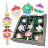 Krebs Glas Lauscha Weihnachtskugeln mit Doppelspitze 7-tlg. 8cm