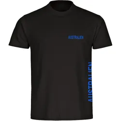 multifanshop Herren T-Shirt - Australien - Brust & Seite - Druck blau - Männer