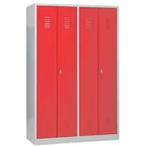 Gürkan Garderobenschrank 117 x 180 cm Vorhängeschloss grau, 117x180x50 cm