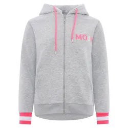 Zwillingsherz Sweatjacke »"Moin ZH"«, Langarm, Kapuze, Reißverschluss, modisch, Schriftzug, Taschen Zwillingsherz Hellgrau S