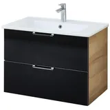 Pelipal Waschtischunterschrank 75 x 54 cm Braun/Schwarz