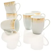 Retsch DUSTY Becher 0,34 l Weiß/Gold 6 St.