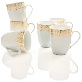 Retsch DUSTY Becher 0,34 l Weiß/Gold 6 St.