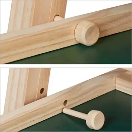 Relaxdays 2 in 1 Kindertafel mit Zubehör Hellbraun,Schwarz
