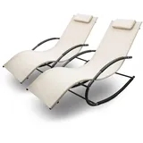 LACESTONE Sonnenliege 160 x 62 x 85 cm Beige