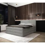Roller Boxspringbett - grau - H2/H3 - inklusive Topper - 180x200 cm