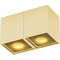 QAZQA Design-Spot Gold 2-flammig - Qubo Honey