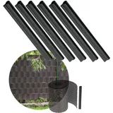 Kadax Sichtschutzstreifen Klemmschienen 1,5 x 17,7 cm Schwarz Kunststoff 6 St.
