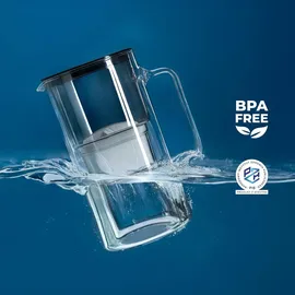 Wessper Wasserfilterkanne Glas schwarz 3L