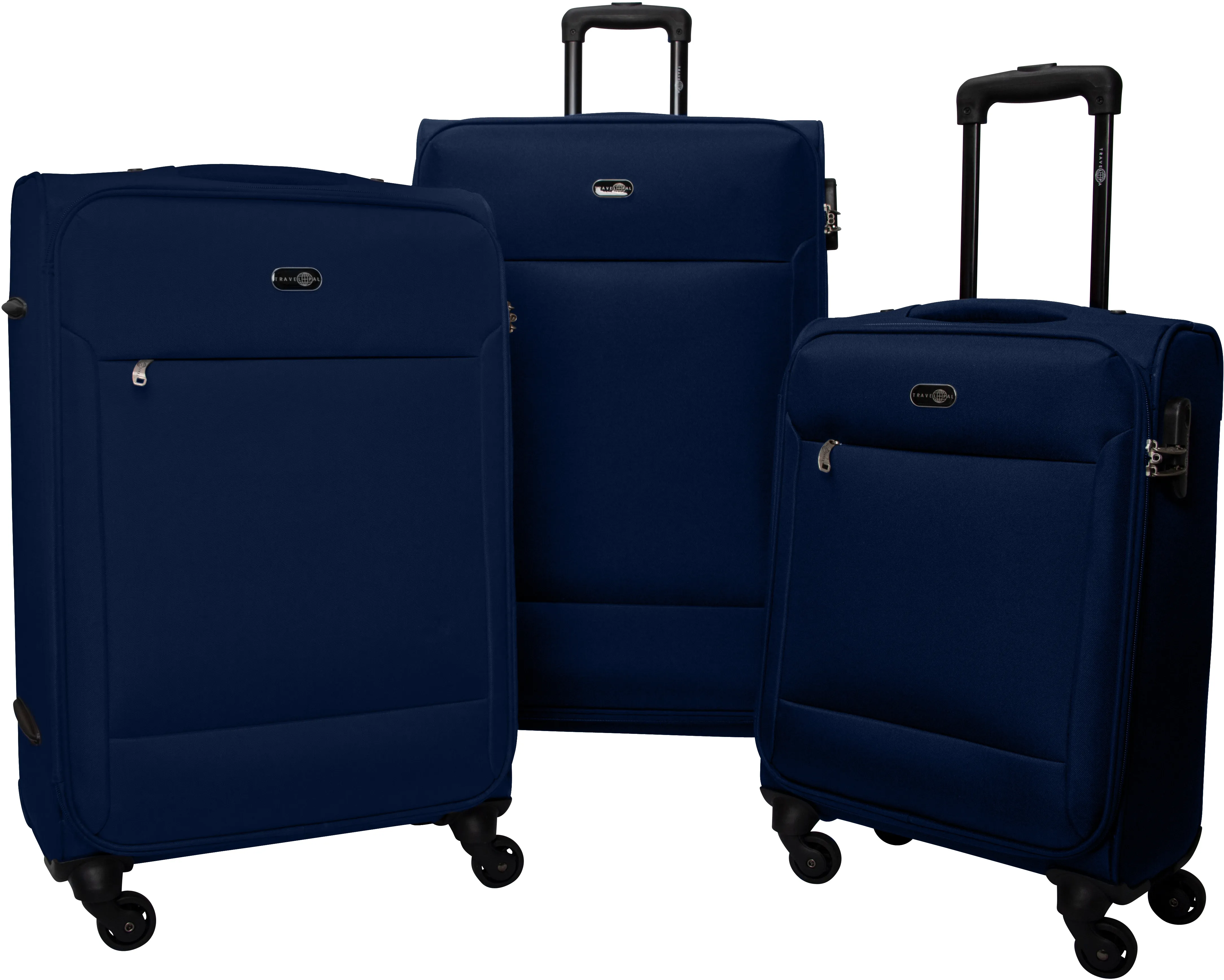 Travel Pal Trolleyset »Neapel«, (3 tlg.), Kofferset Reisegepäck Weichschalen-Trolley-Set mit Zahlenschloss Travel Pal blau