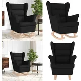 Vidaxl - Schaukelsessel Schwarz 74x90x102 cm Stoff