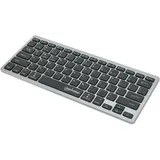 Manhattan Wireless Tastatur Dual-Mode für iPad, iPad Air, iPad Pro, iPad mini Serie, iPhone Schwarz/Silber