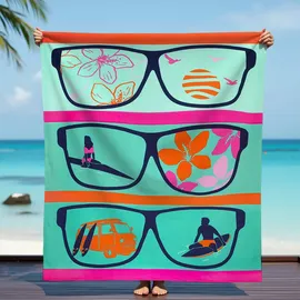 Le Comptoir de la Plage Manilva Strandtuch 140 x 170 cm blau/türkis