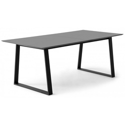 Hammel Furniture Esstisch Meza by Hammel, rechteckige Tischplatte MDF, Trapez Metallgestell, 2 Einlegeplatten grau 210 cm x 73,5 cm