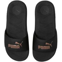 PUMA Cool Cat Slides Badelatschen (black/gold, EU Schuhgrößensystem, Erwachsene, Numerisch, M, 40.5) - 40.5 EU
